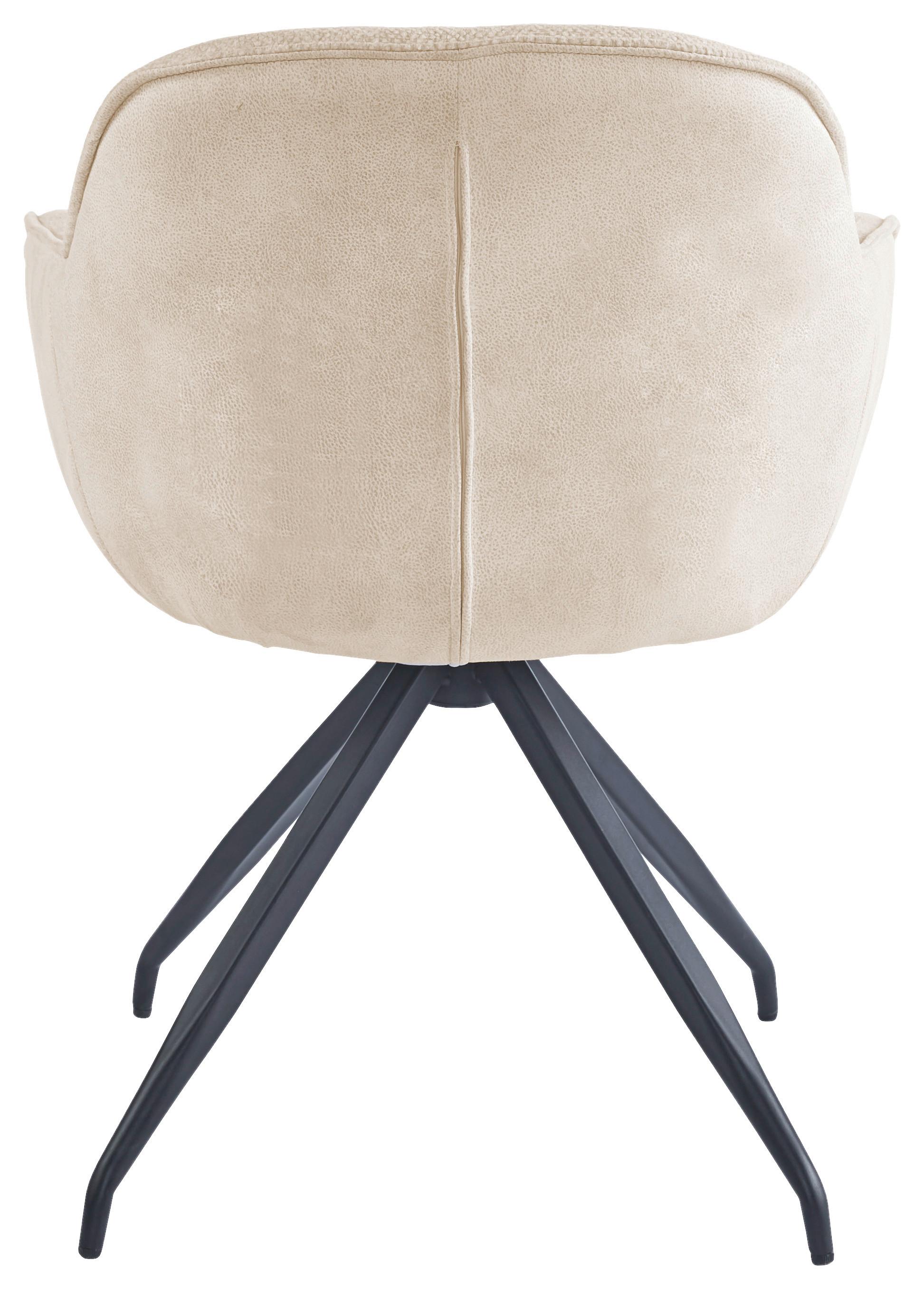 Karosszék Nadja - bézs/fekete, Modern, textil/fém (62/83/63cm) - Mömax