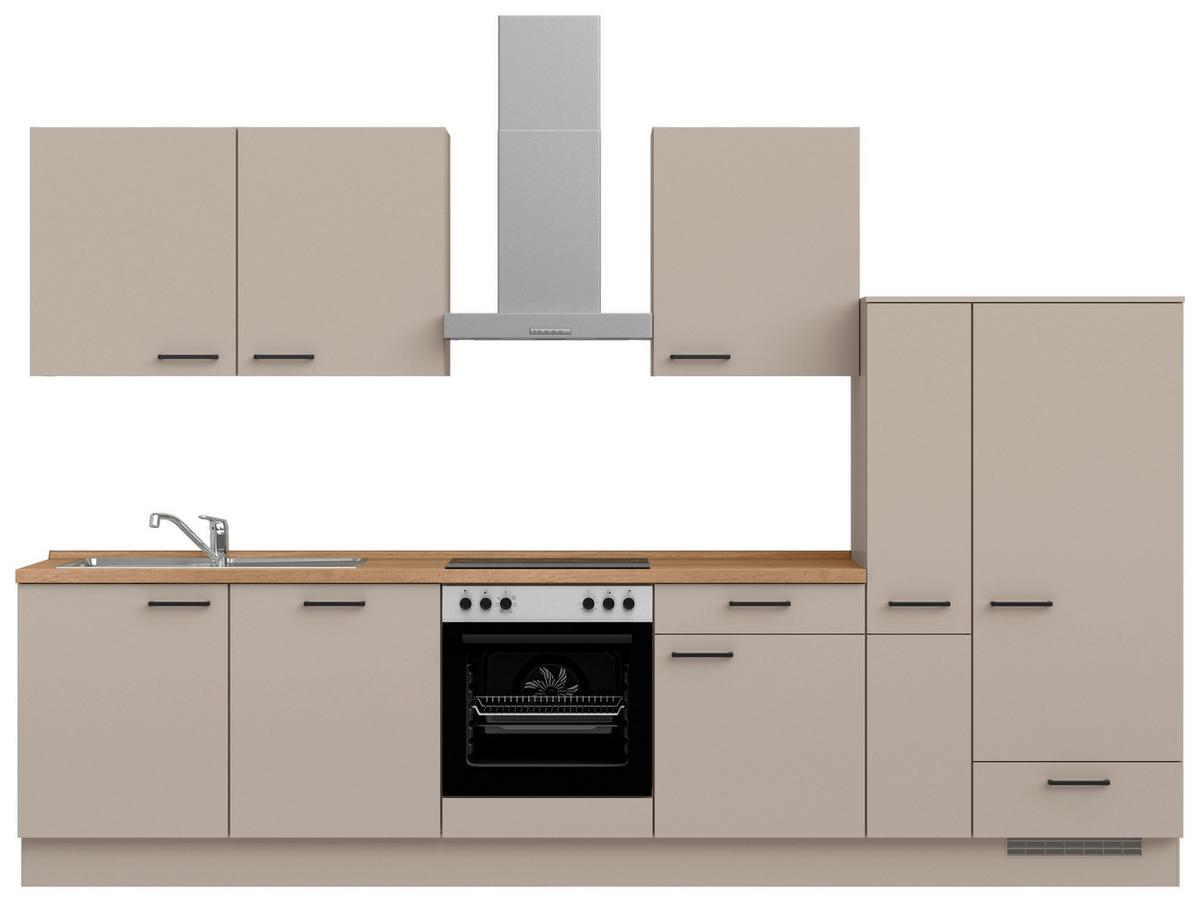 Küchenleerblock Easytouch Low o. Geräte Sandfarben - Sandfarben/Eichefarben, MODERN, Holzwerkstoff/Metall (330cm) - Nobilia