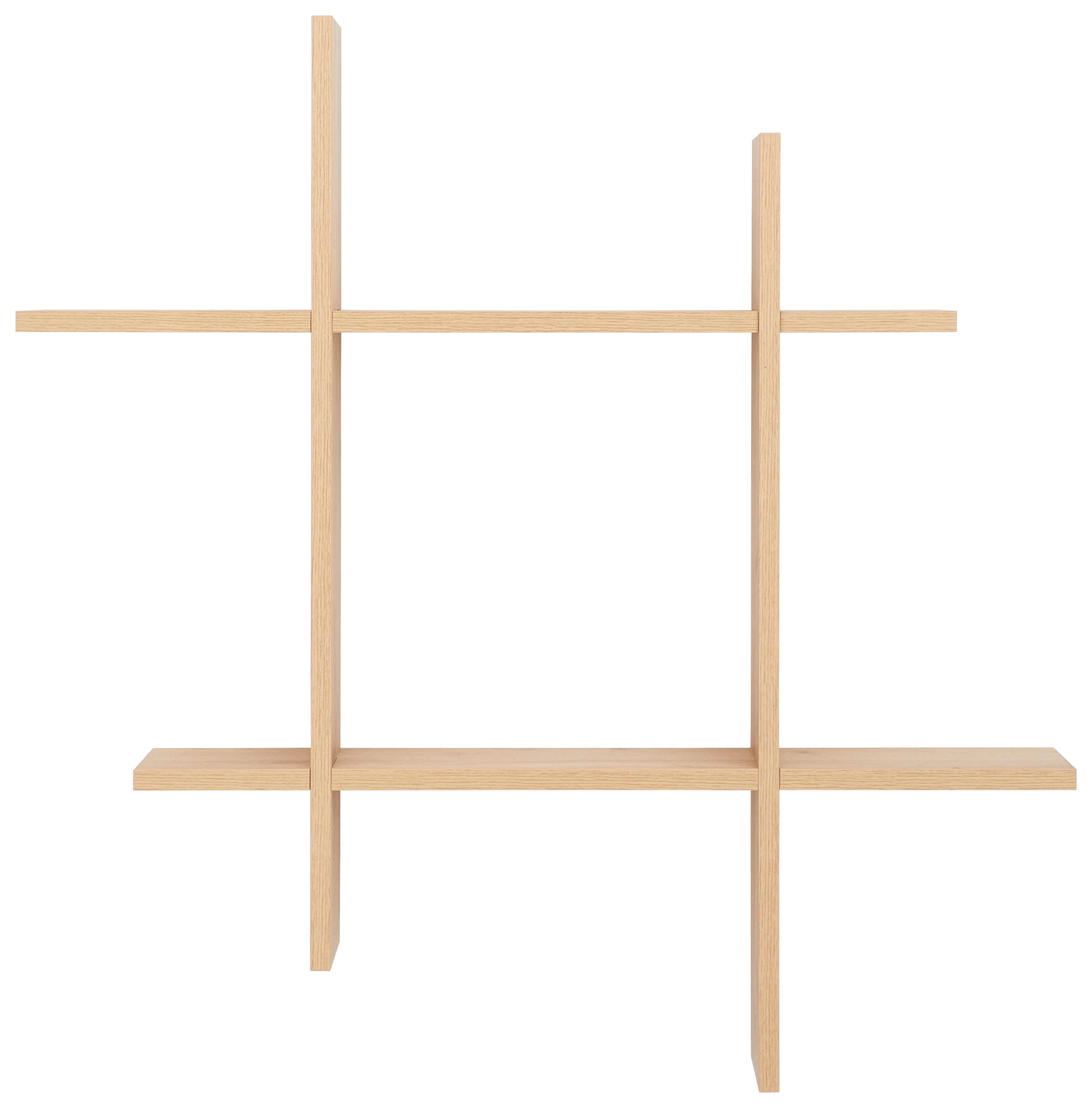VÄGGHYLLPLAN LUCIA -SB- - ekfärgad, Modern, trämaterial (80/80/15cm) - Mömax