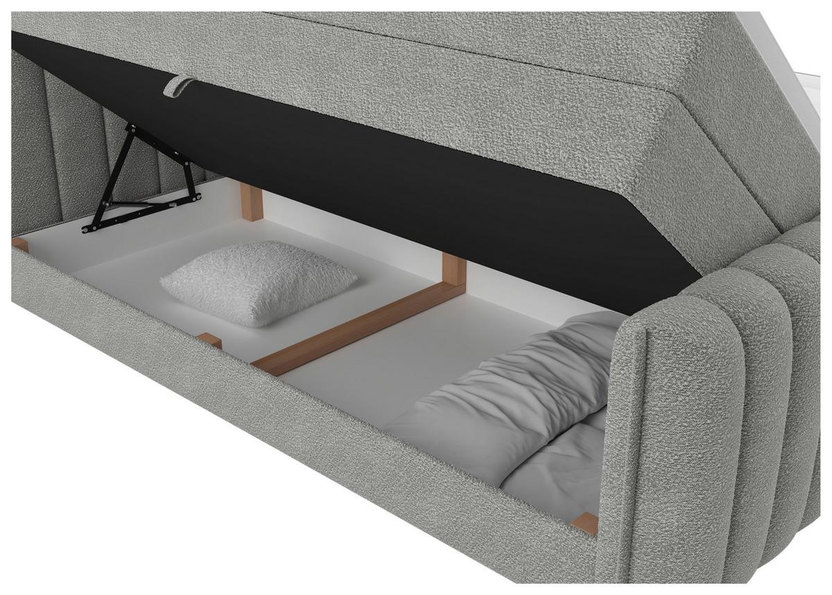 PAT BOXSPRING LINA - gri, Konventionell, plastic/lemn (160/200cm) - Premium Living