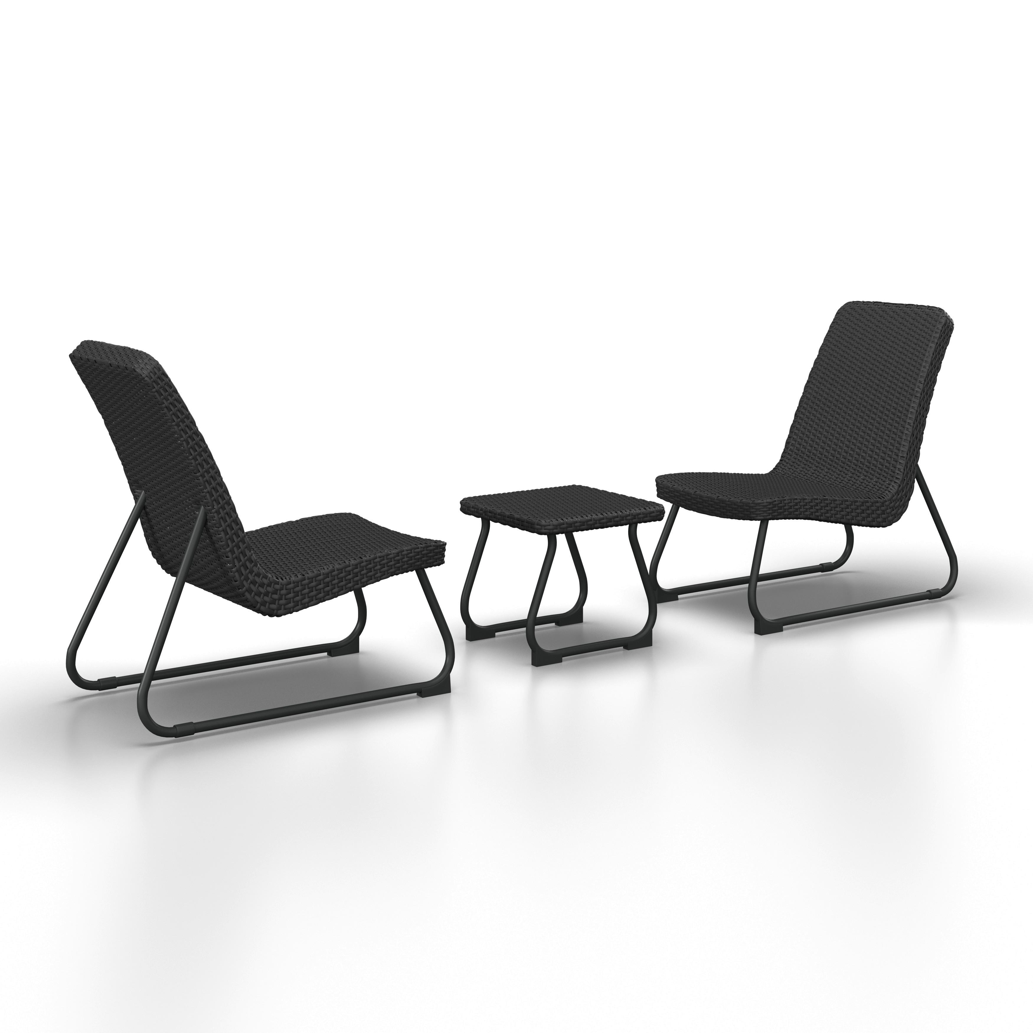 BALKONGMÖBLER SET AUGUSTINA - mörkgrå, Modern, metall/plast - Bessagi Garden