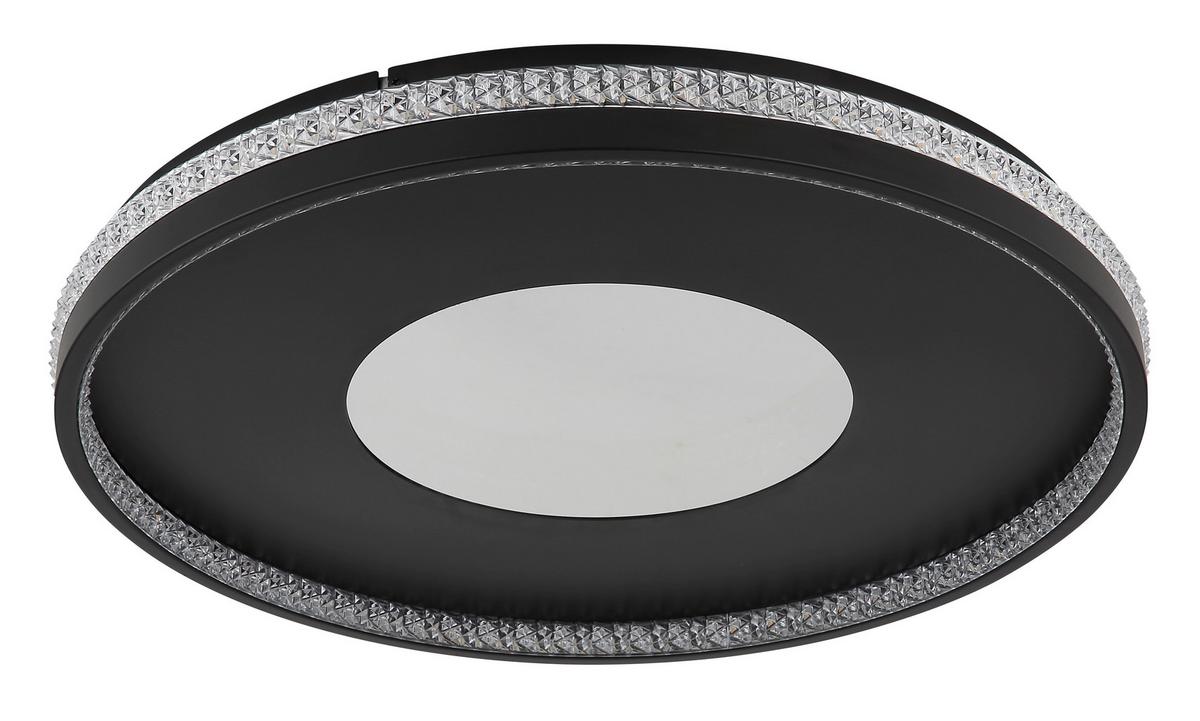 LED-DECKENLEUCHTE 48463-40 WALTRAUD - Klar/Schwarz, Trend, Kunststoff/Metall (50/6,5cm) - Globo