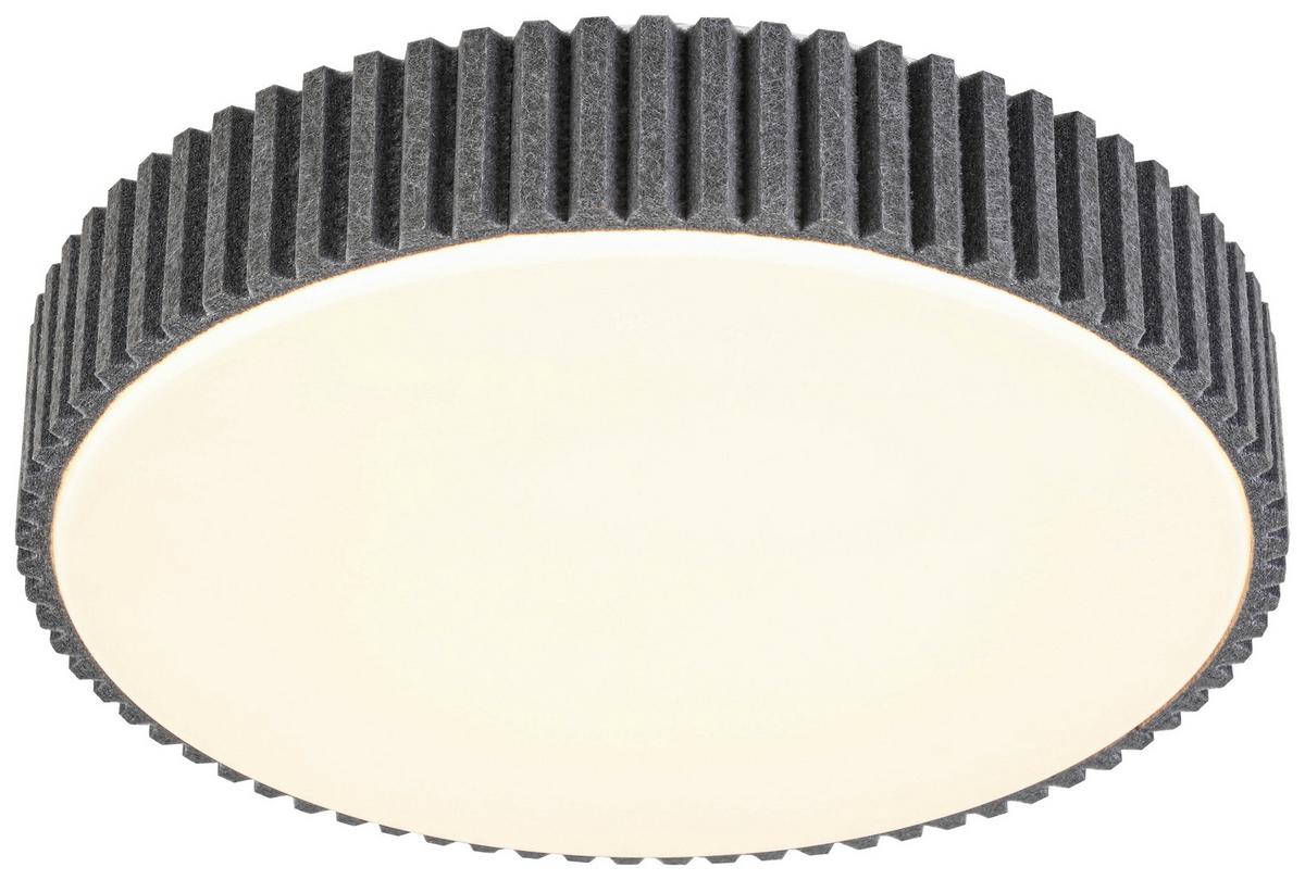 Led Plafonjera Filzi - siva/bela, Moderno, metal/tekstil (30/8,5cm) - Mömax