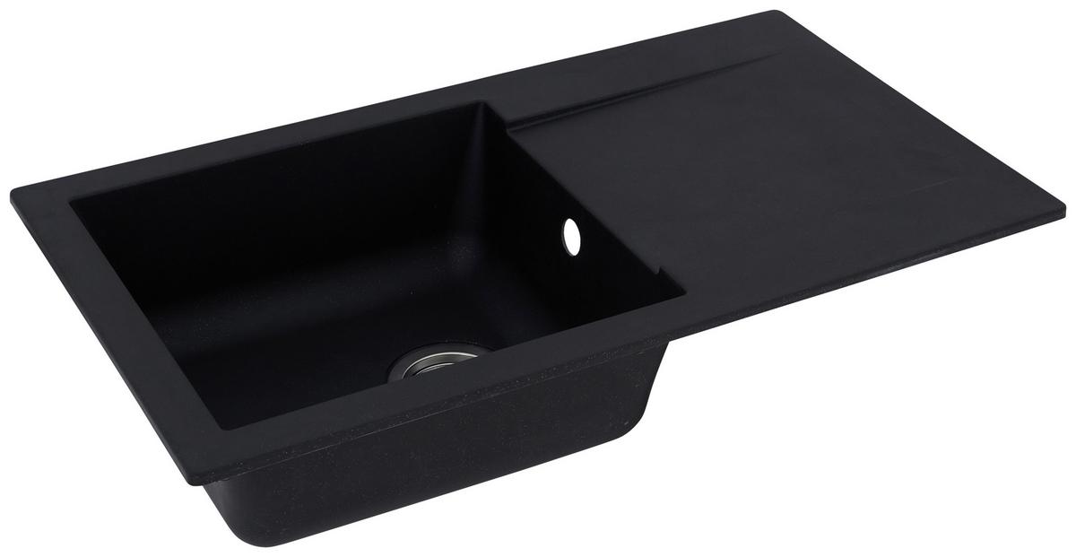 Einbauspüle Denver ca. 78x17x43,5 cm Schwarz - Schwarz, Trend, Glas/Kunststoff (78/17/43,5cm) - Respekta
