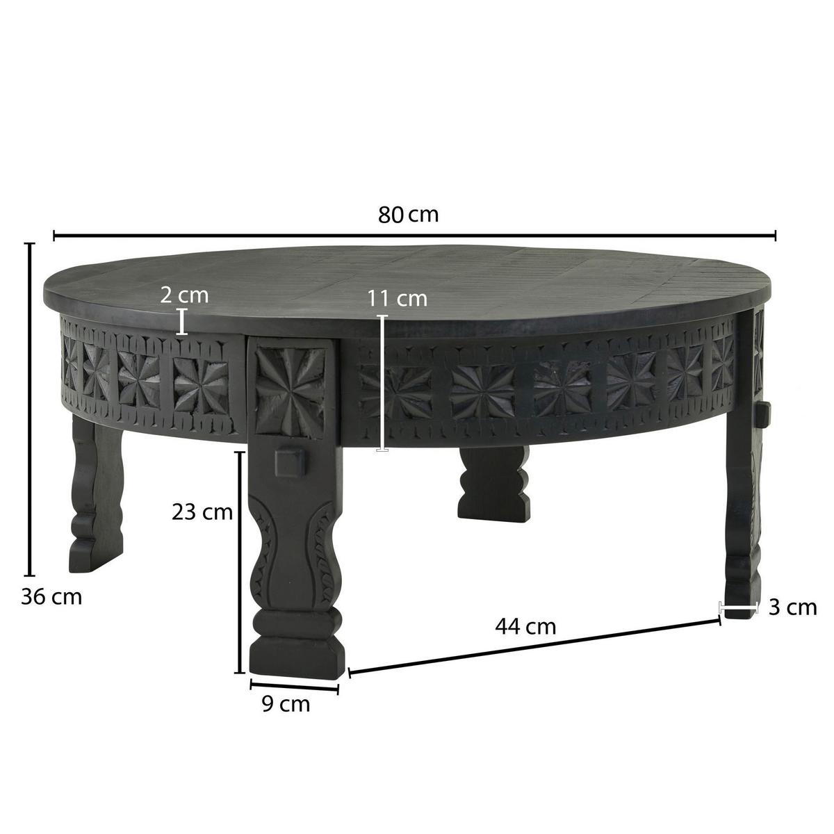 Klubska Miza Wohnling - črna, Moderno, les (80/80/36cm) - MID.YOU
