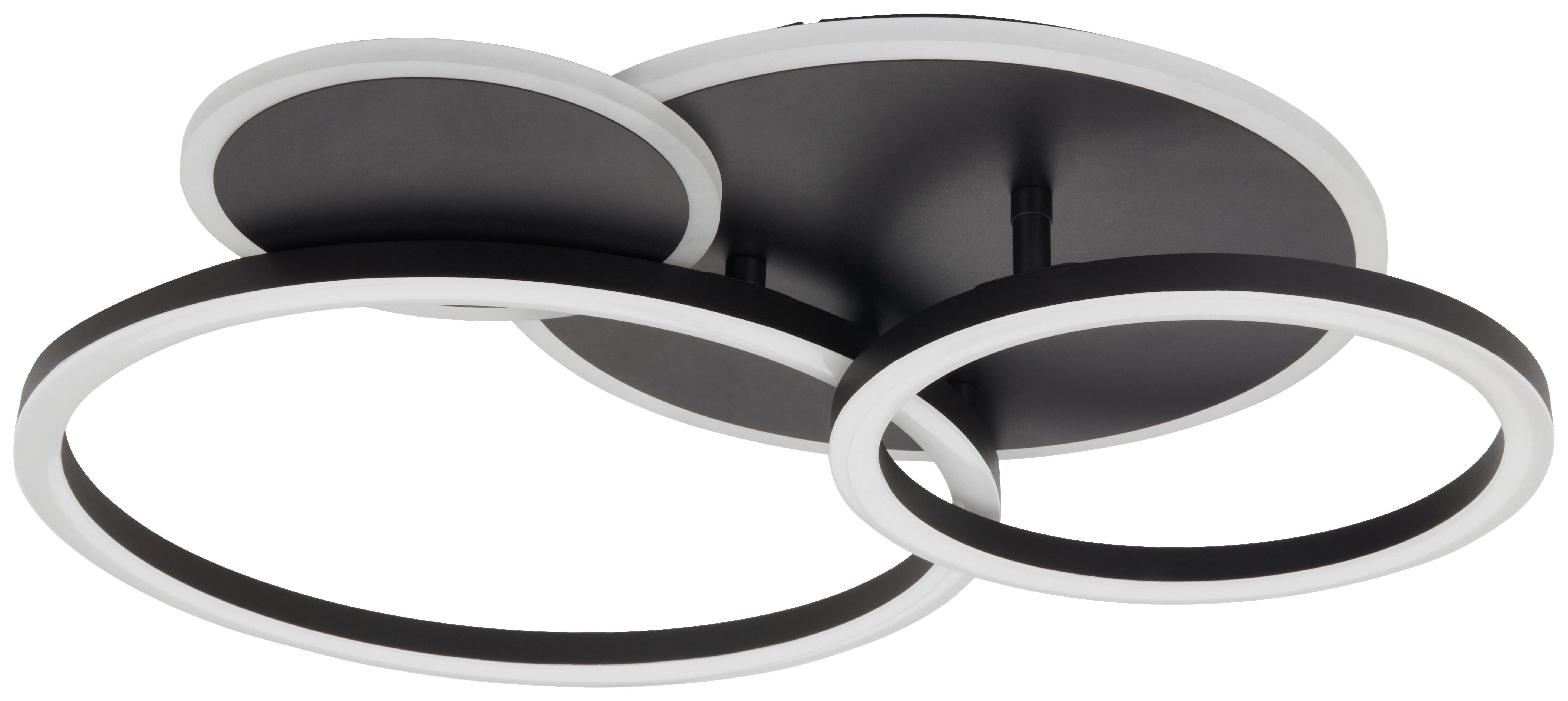 LED-Deckenleuchte Cool Schwarz max. 40 Watt - Schwarz, MODERN, Kunststoff/Metall (52/43/7cm)