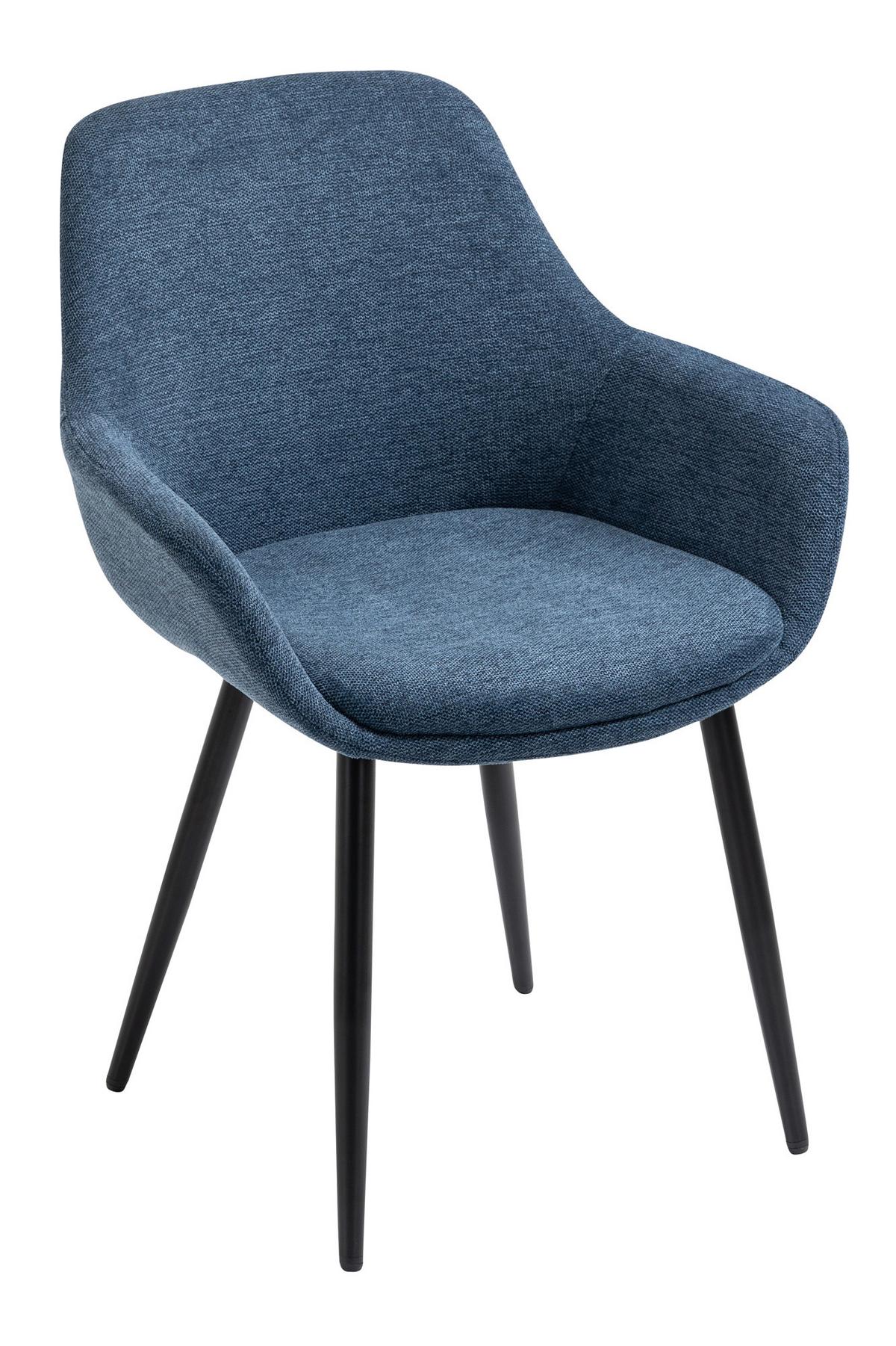 Set Naslanjačev Lena, Temno Modra, 2-Delni - črna/temno modra, Moderno, kovina/tekstil (64/86/59cm) - Livetastic