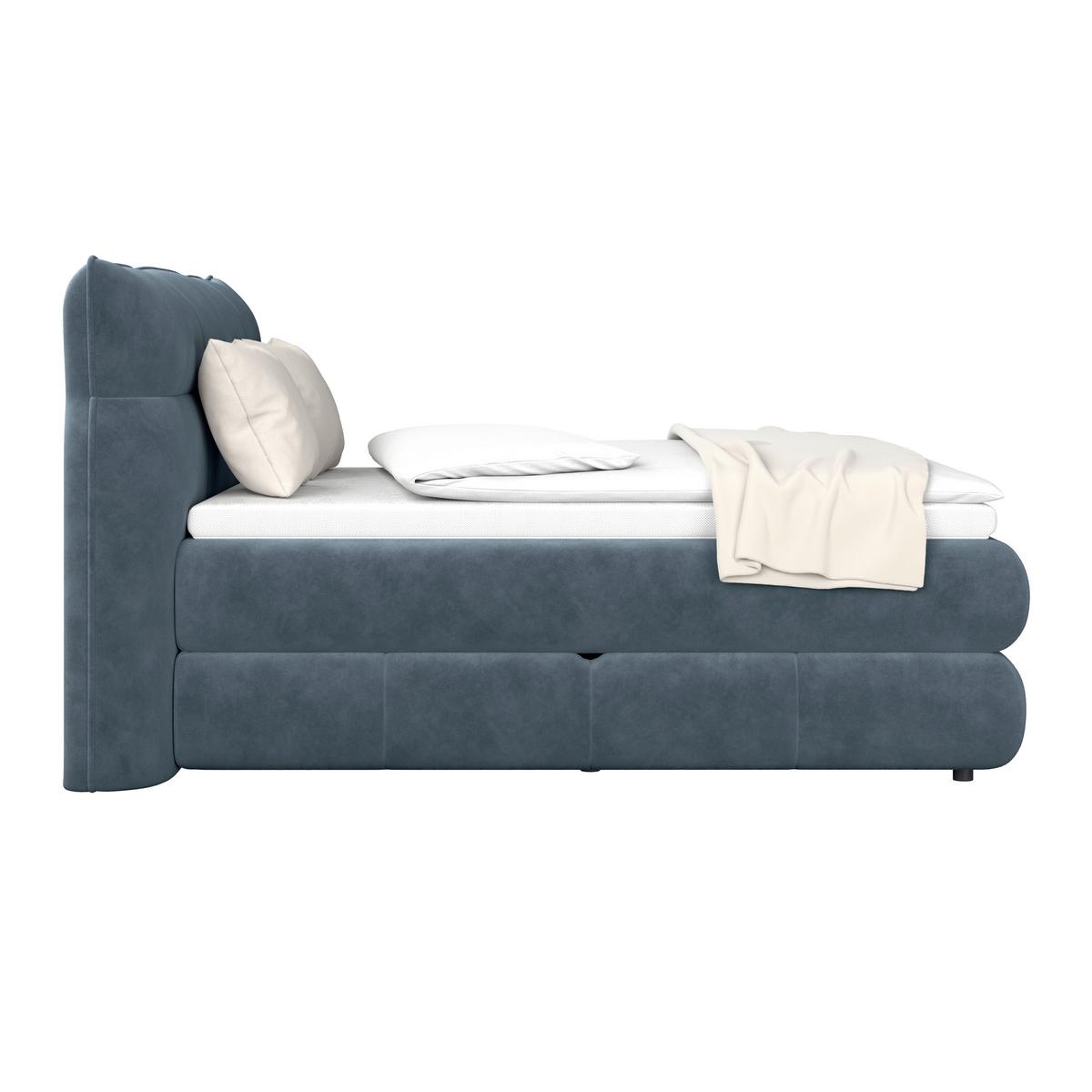 Boxspring Krevet Carmelo - zelena/crna, Trend, tekstil/plastika (140/200cm) - Premium Living