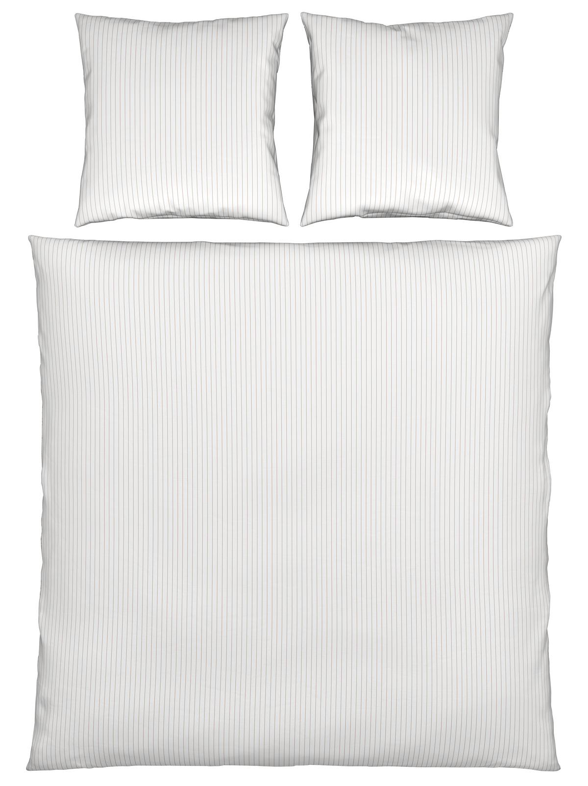 Bettwäsche Twill Streif XXL Weiß/Beige ca. 200x200cm - Beige/Weiß, MODERN, Textil (200/200cm) - Mömax