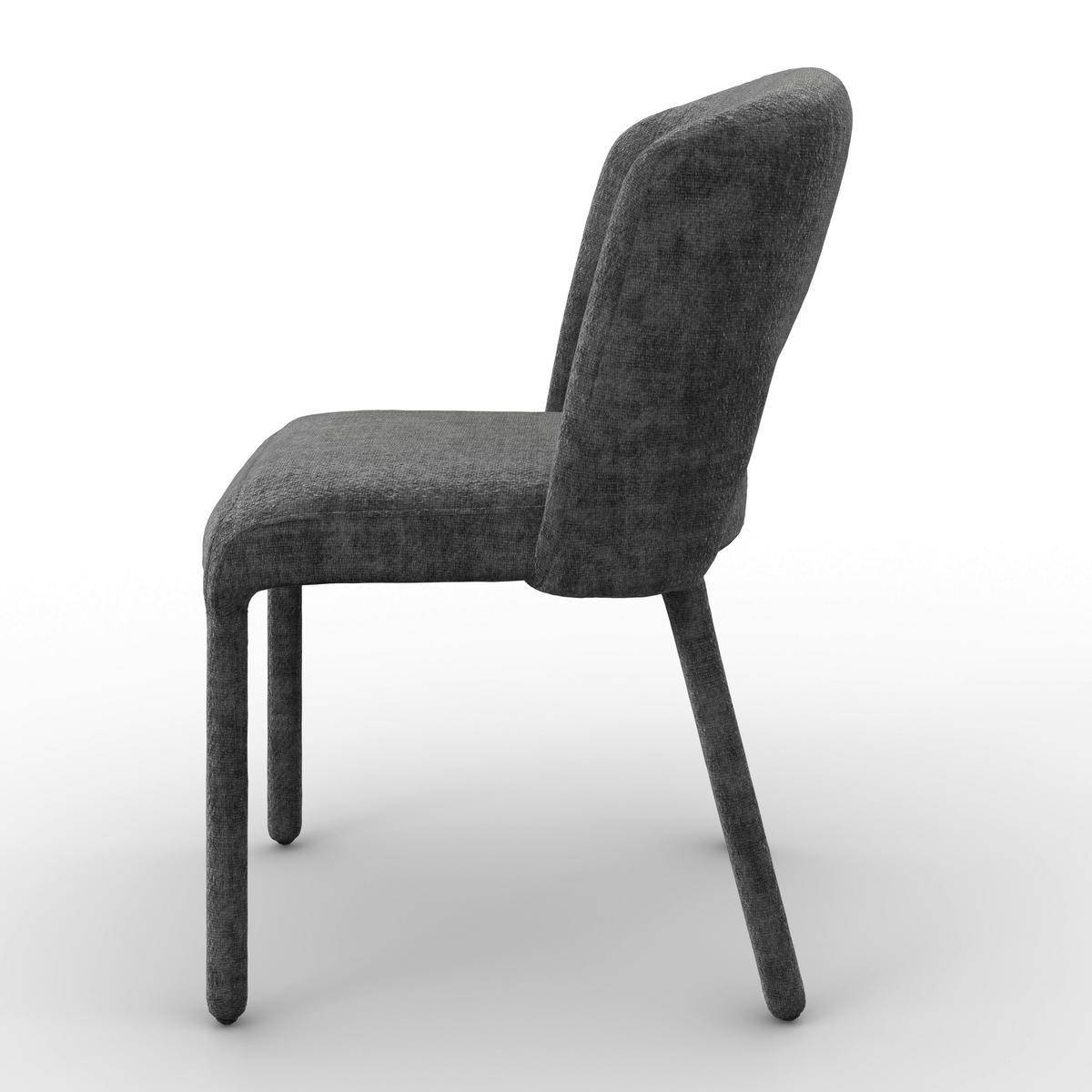 Stuhl Anea Dunkelgrau Webstoff Gepolstert - Dunkelgrau, MODERN, Holz/Textil (52/79/55,5cm) - Bessagi Home
