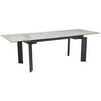 Esstisch Weiß/Schwarz ca. 180x95x77 cm - Schwarz/Weiß, Design, Keramik/Metall (180/95/77cm) - MID.YOU