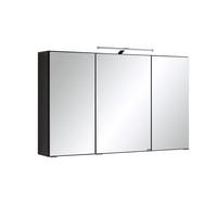 Spiegelschrank Cardiff 3-türig ca. 100x64 cm Graphitfarben - Chromfarben, KONVENTIONELL, Glas/Holzwerkstoff (100/64/20cm) - Held