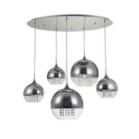 PENDELLEUCHTE FERMI - Transparent/Nickelfarben, Trend, Glas/Metall (91/65/95cm) - MAYTONI