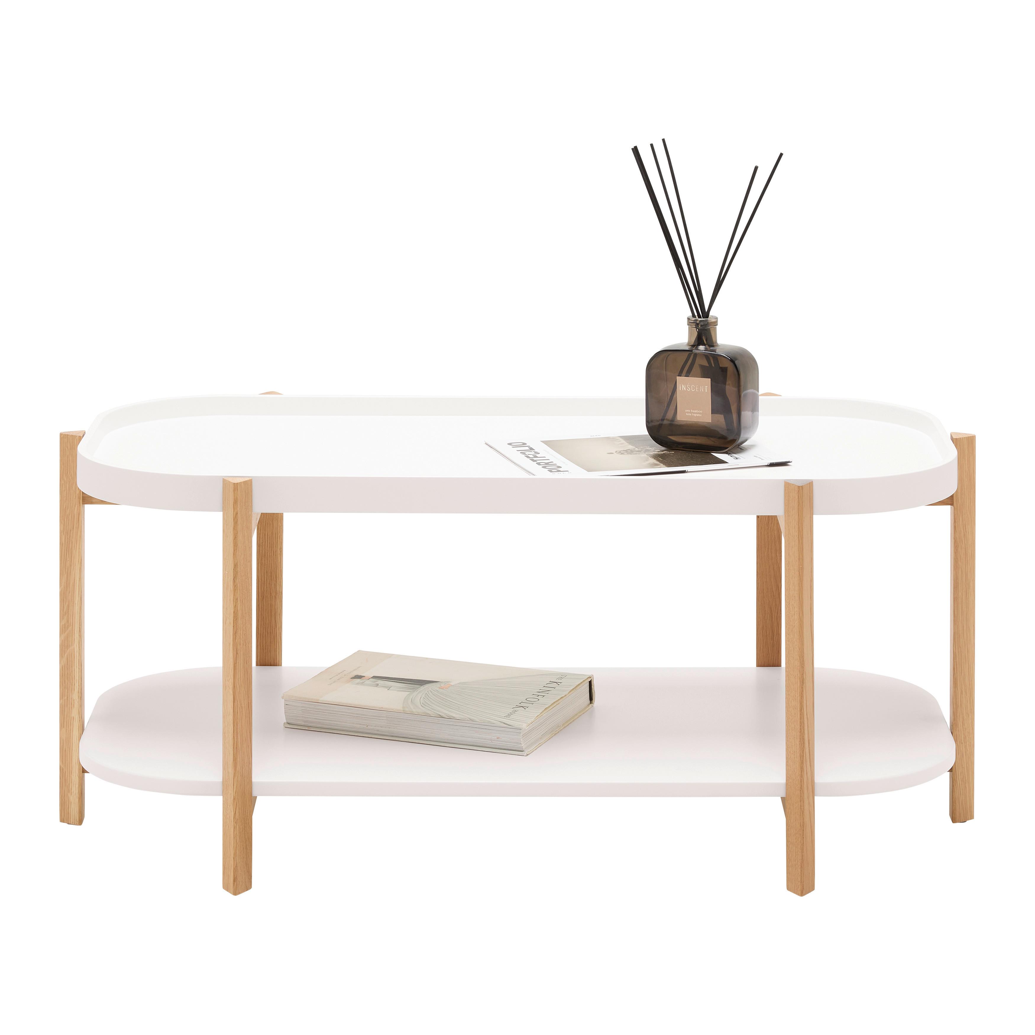 SOFFBORD STRUT - vit/naturfärgad, Modern, trämaterial/trä (100/50/45cm) - Mömax