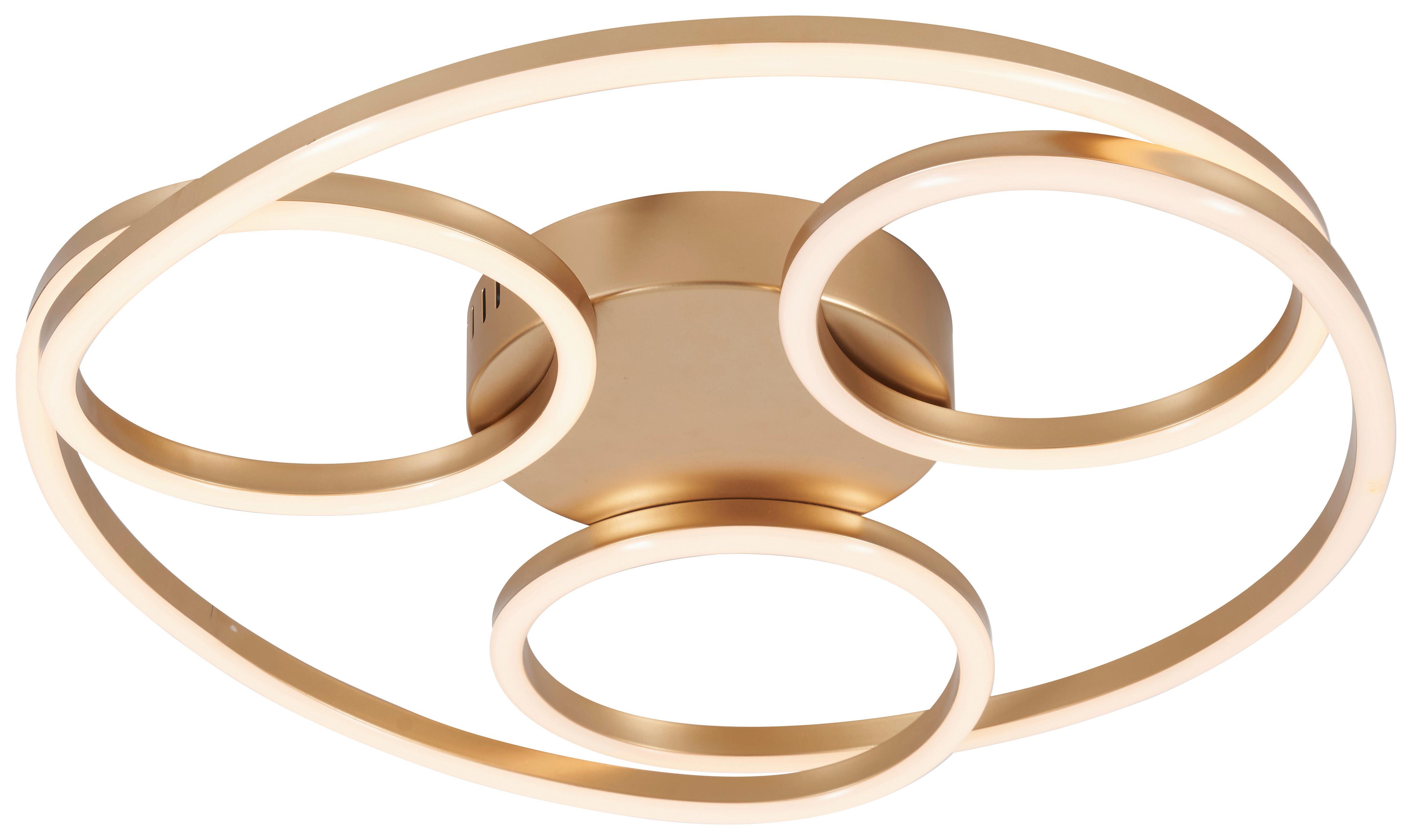 Stropna Led-svetilka Rundim - barve šampanjca, Moderno, kovina/umetna masa (51/8cm) - Mömax