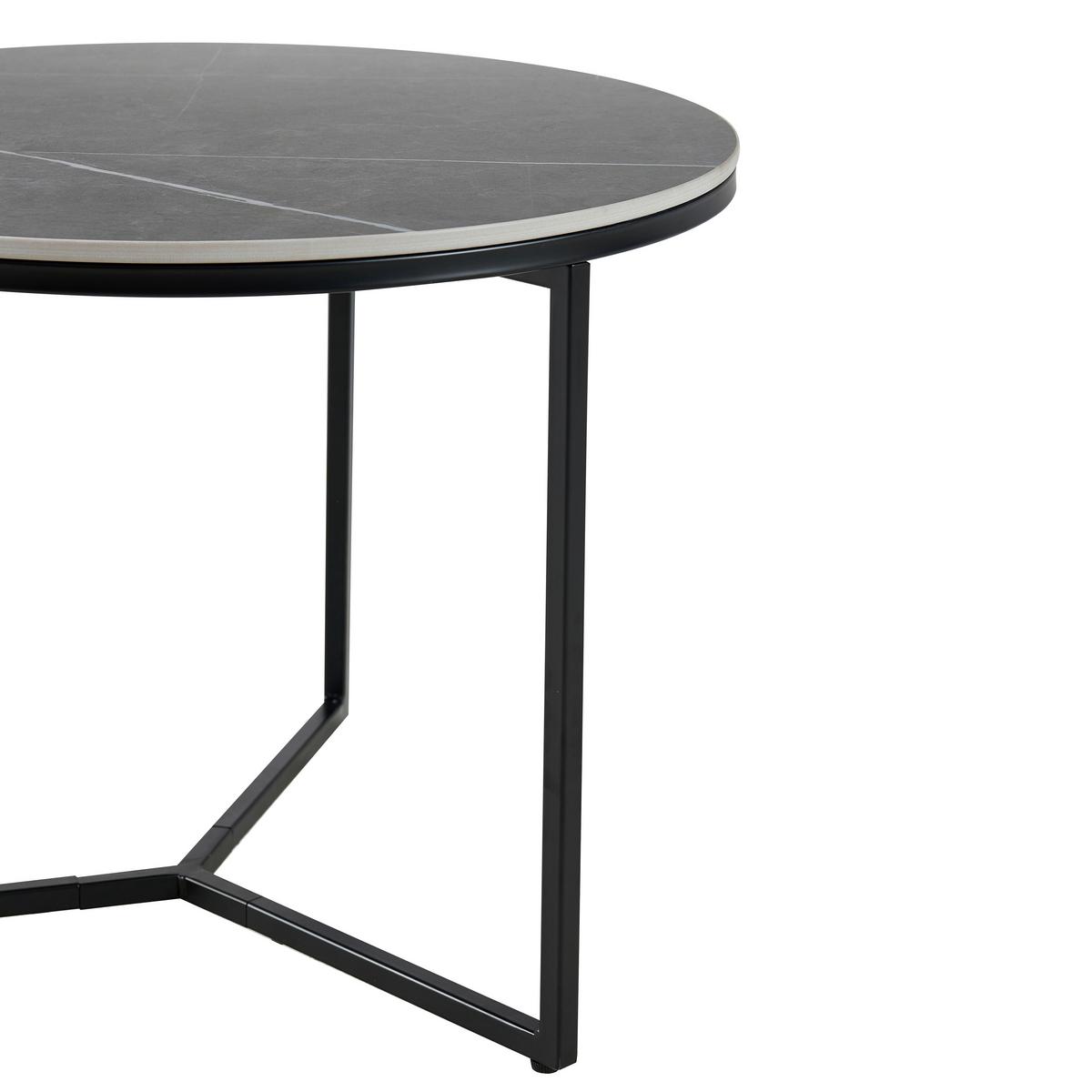STOLIK BOCZNY MARBLE - czarny/szary, Design, metal/ceramika (60/60/45cm) - Livetastic