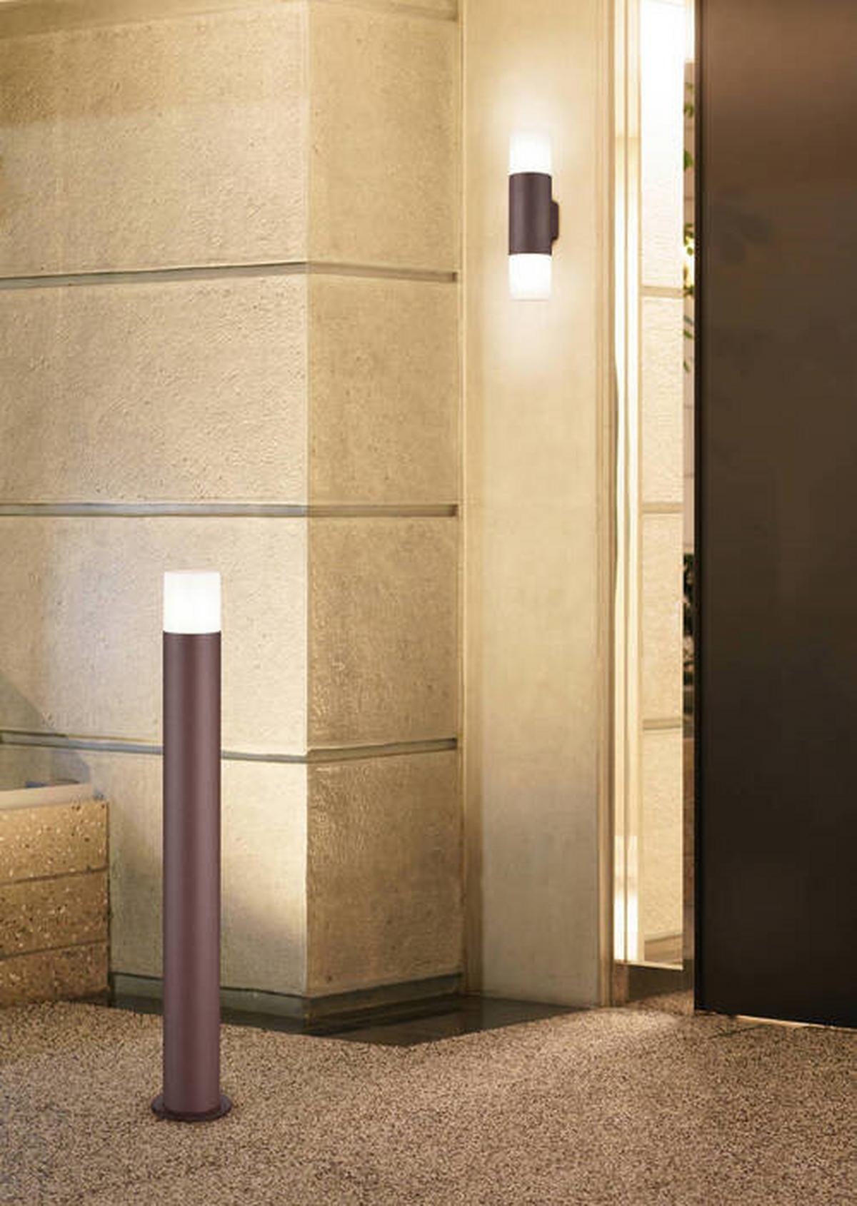 Außenwandleuchte Hoosic in Rostfarben max. 28 Watt - Rostfarben/Weiß, KONVENTIONELL, Kunststoff/Metall (8,5/33cm) - Trio Leuchten