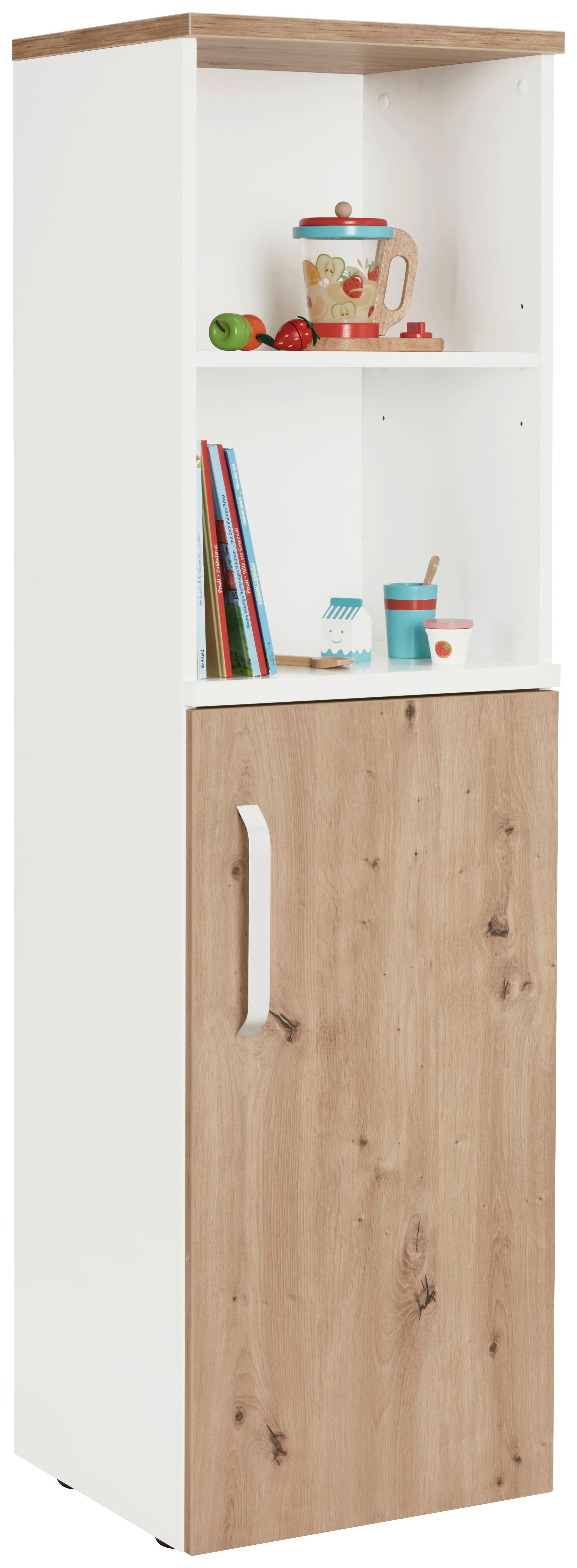 Standregal in Weiss/Artisan Eiche - Holzwerkstoff (45/160,5/41cm) - Roba