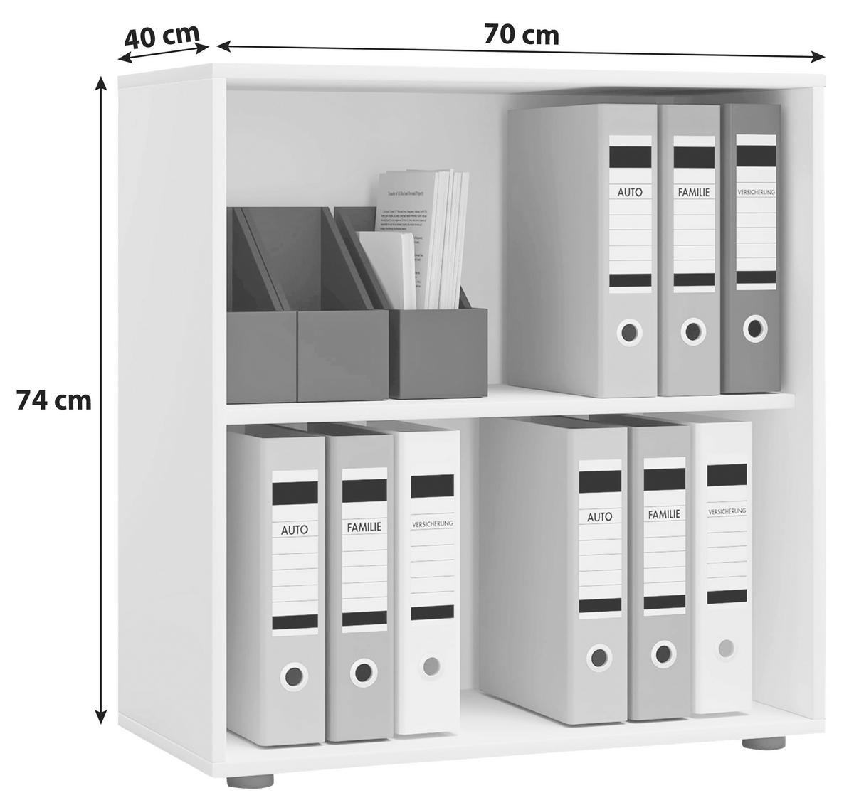 Pisarniški Regal Lona L, Bukev - črna/barve bukve, Basics, umetna masa/leseni material (70/74/37cm) - MID.YOU