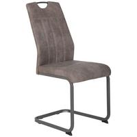 KRZESŁO NA PŁOZIE CHRISTINA II S - szary, Konventionell, metal/tkanina (44/98/61cm) - Carryhome