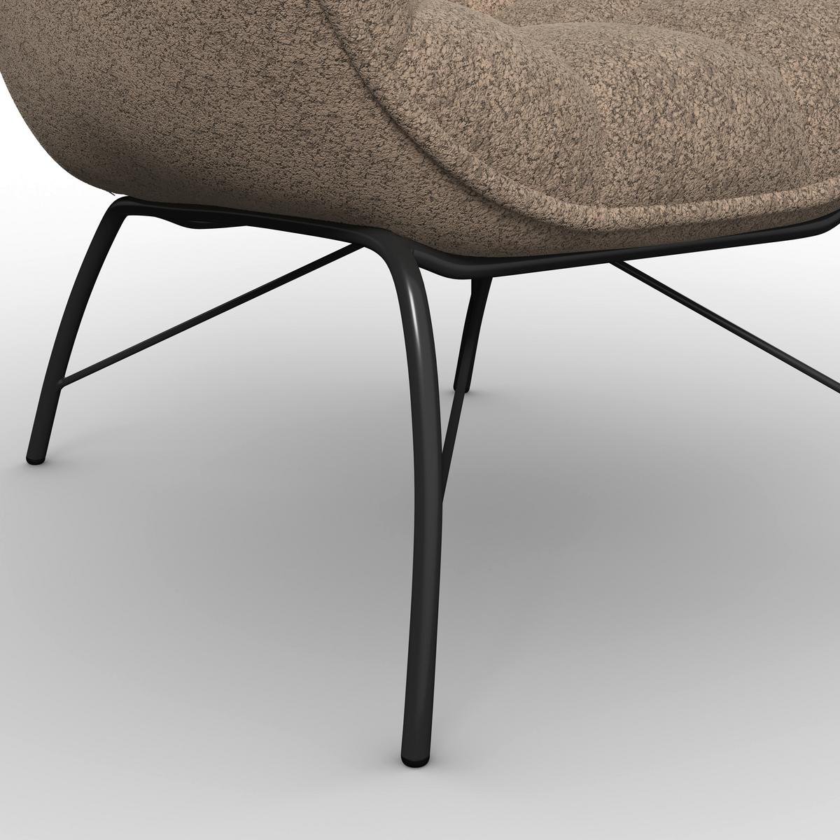 Relaxsessel Robin Bouclé Braun - Schwarz/Braun, MODERN, Textil/Metall (72/78/81cm) - Bessagi Home