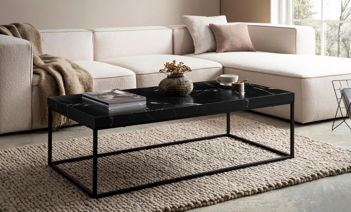 COUCHTISCH WL6.920 - Schwarz, Design, Holzwerkstoff/Metall (120/60/38cm) - Livetastic