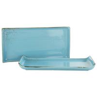 Servierplatten Nature Collection Hellblau, 2-teilig - Hellblau, Trend, Keramik (16,5/33cm) - Creatable