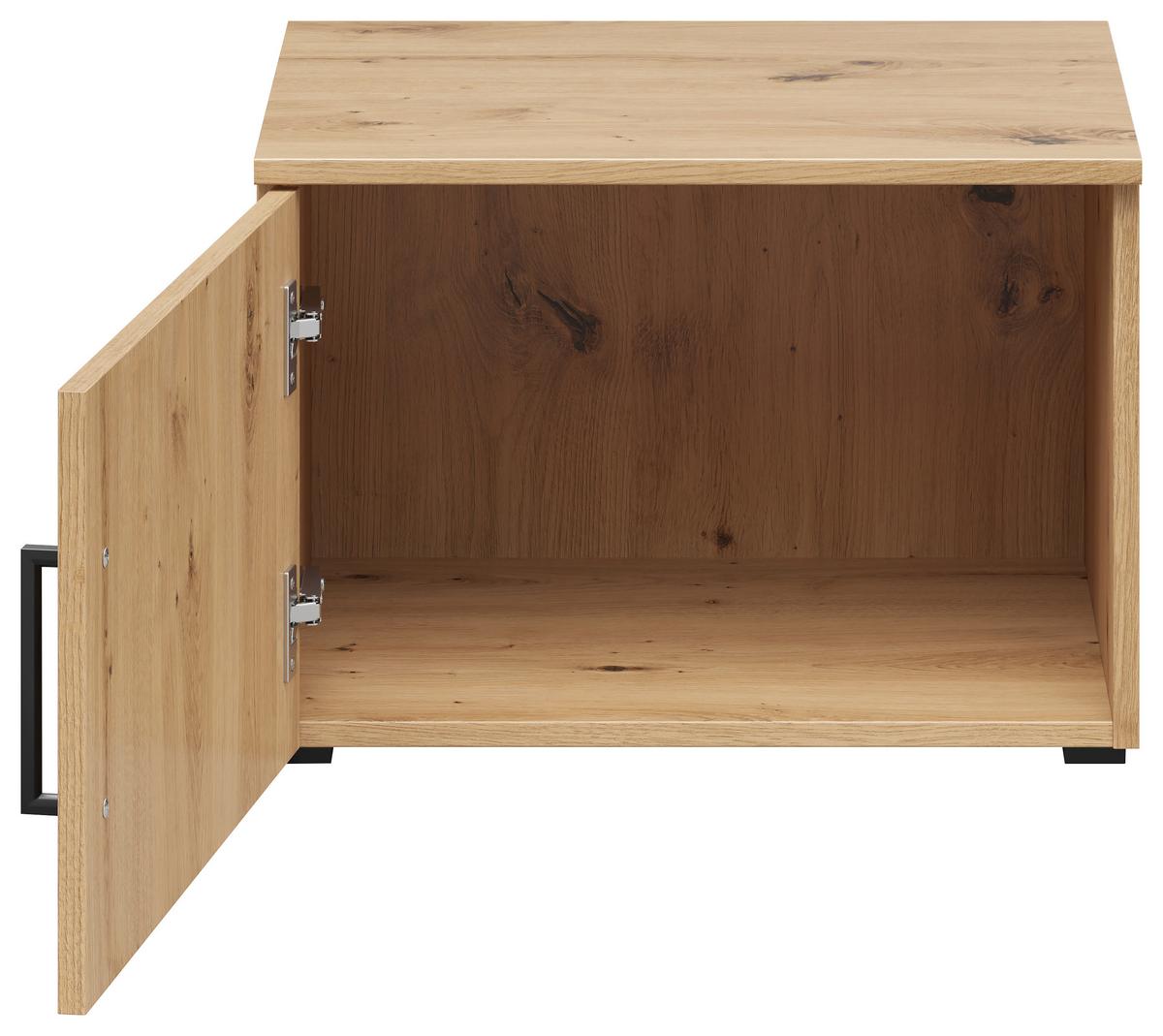 Aufsatzschrank Multistauraum Eiche Artisan - Schwarz/Eiche Artisan, Modern, Holzwerkstoff/Kunststoff (50/35/40cm) - Premium Living