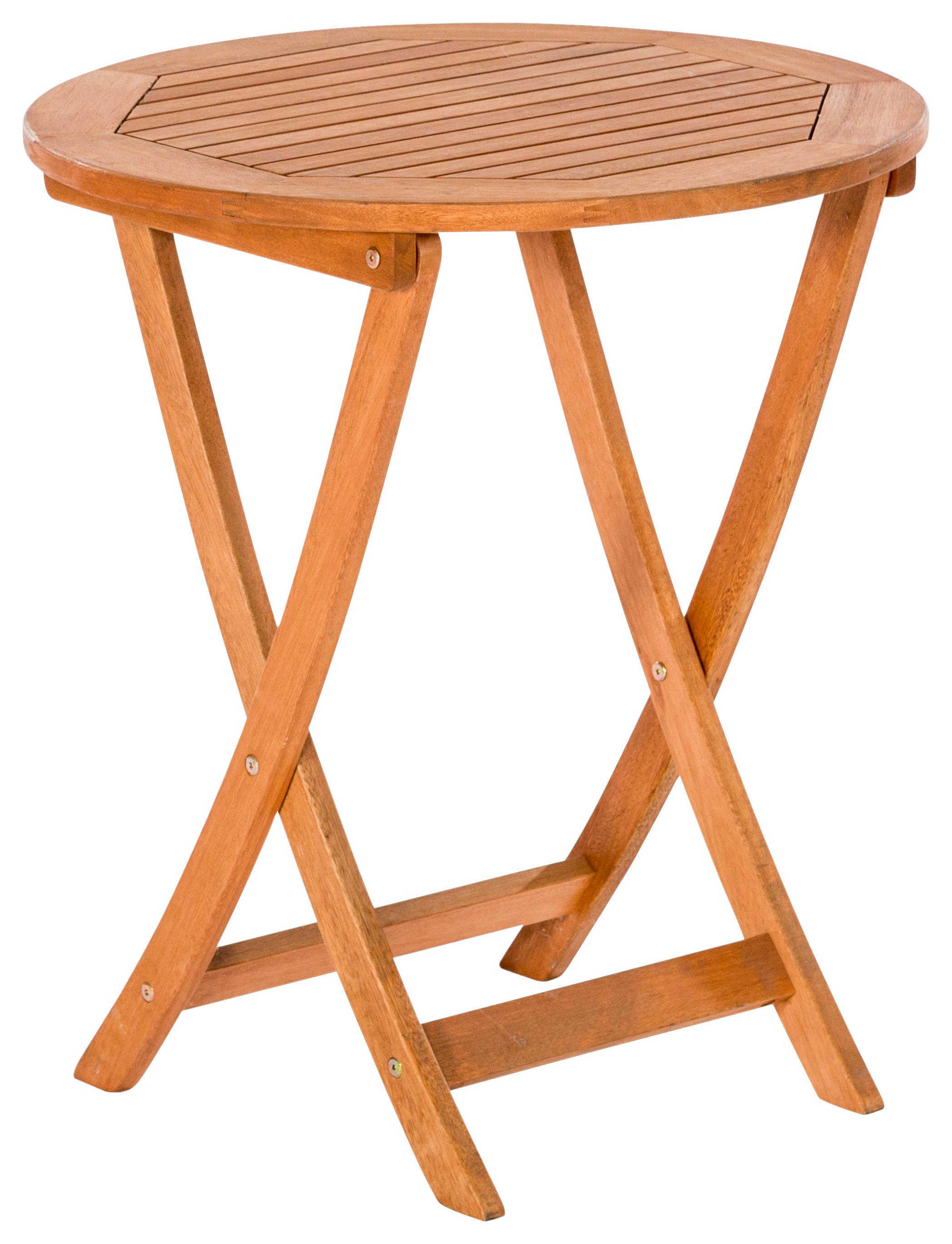 Gartenklapptisch Eukalyptus klappbar ca. 65x75x65cm - Naturfarben, KONVENTIONELL, Holz (65/75/65cm) - Gardenson