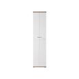 Garderobenschrank in Weiß/Silbereiche - Chromfarben/Weiß, MODERN, Holz/Holzwerkstoff (47/199/39cm) - PREMIUM LIVING
