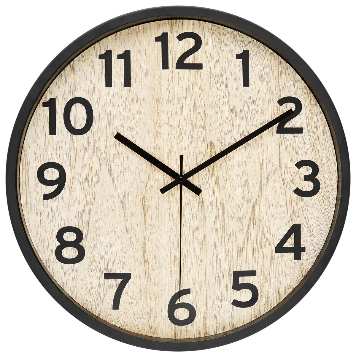 Ceas de perete Kelly D: cca. 50,8 cm - culoare natur/negru, sticlă/metal (50,8cm) - Modern Living