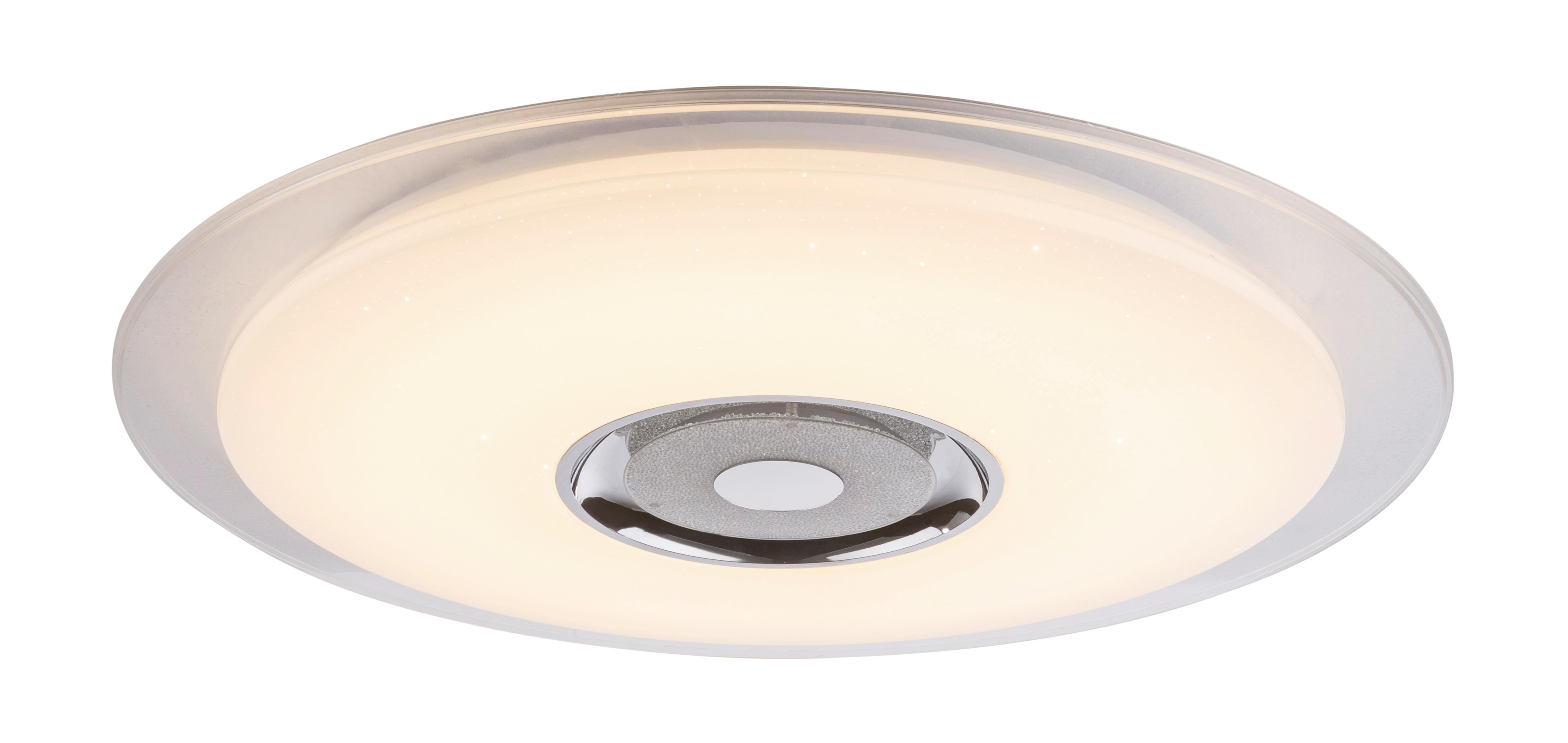 Stropna Led-svetilka Tune, S Sijalko - barve kroma/bela, Basics, kovina/umetna masa (60/6.1cm) - Globo