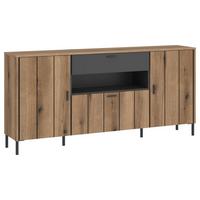 Široka Komoda Shirley, Barva Hrasta, Antracit - črna, Konvencionalno, kovina/umetna masa (173,2/84,8/40cm)