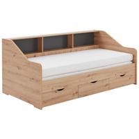 Ausziehbett Star in Eiche Artisan ca. 90x200cm - Buchefarben/Eiche Artisan, KONVENTIONELL, Holz/Holzwerkstoff (90-180/200cm) - Mömax