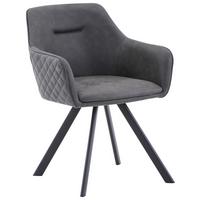 KRZESŁO Z PODŁOKIETNIKAMI MARKO - czarny/szarobrązowy, Design, metal/tkanina (59/80/60cm) - Hom`in