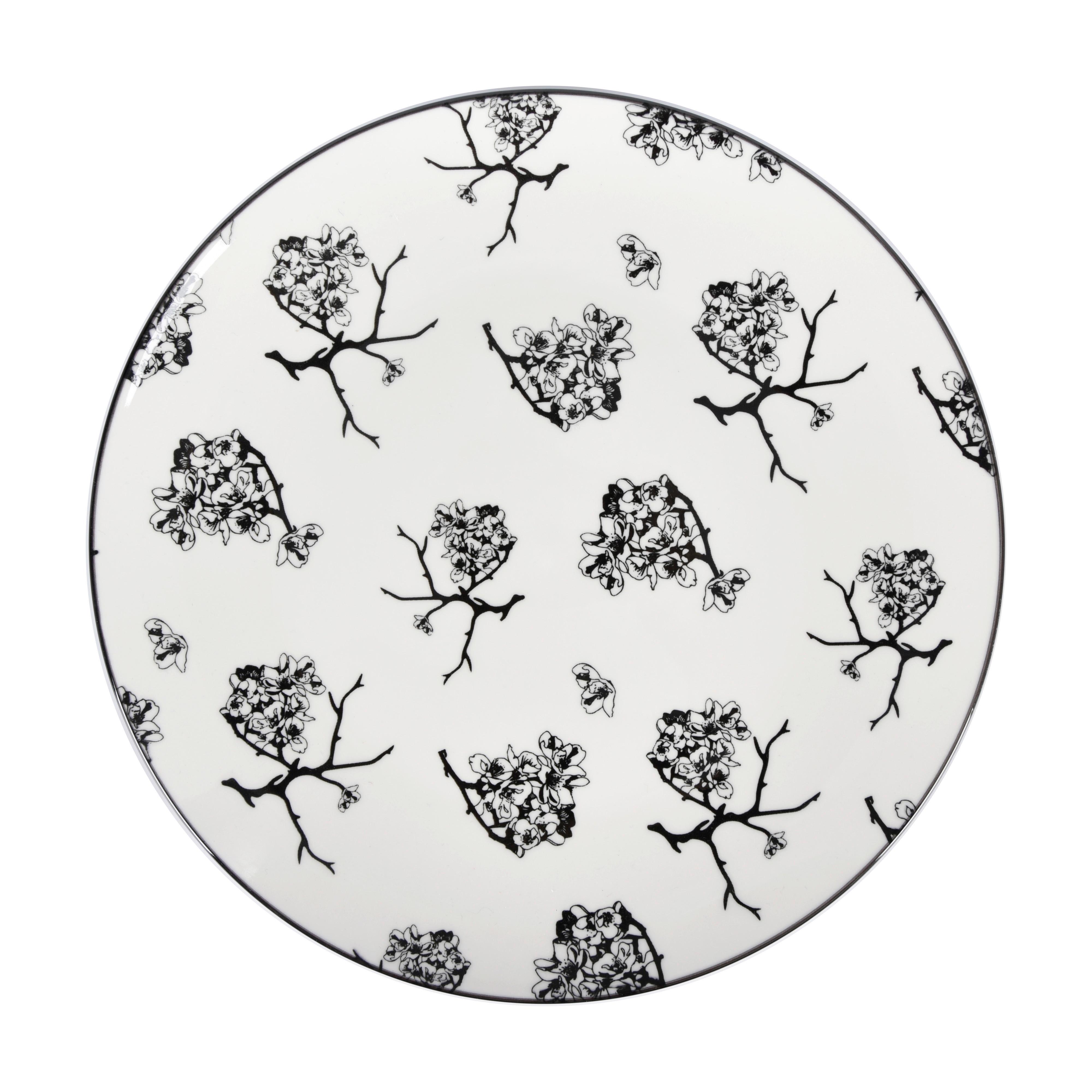 Speiseteller Shiva aus Porzellan Ø ca. 27cm - Schwarz/Weiß, LIFESTYLE, Keramik (27/2,5cm) - Mömax