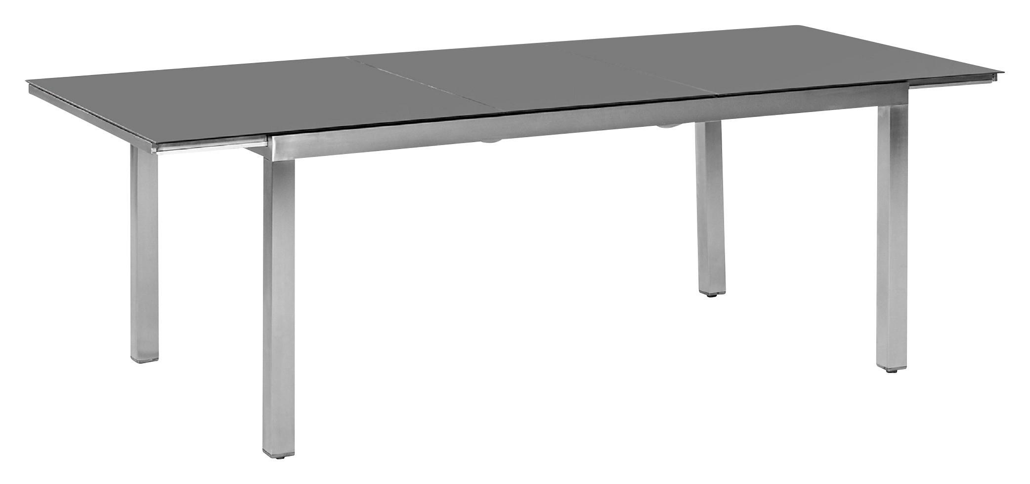 Raztegljiva Vrtna Miza Gardenson, Siva, 180-240x100 - srebrne barve/siva, Moderno, kovina/steklo (180/100/75cm) - Gardenson