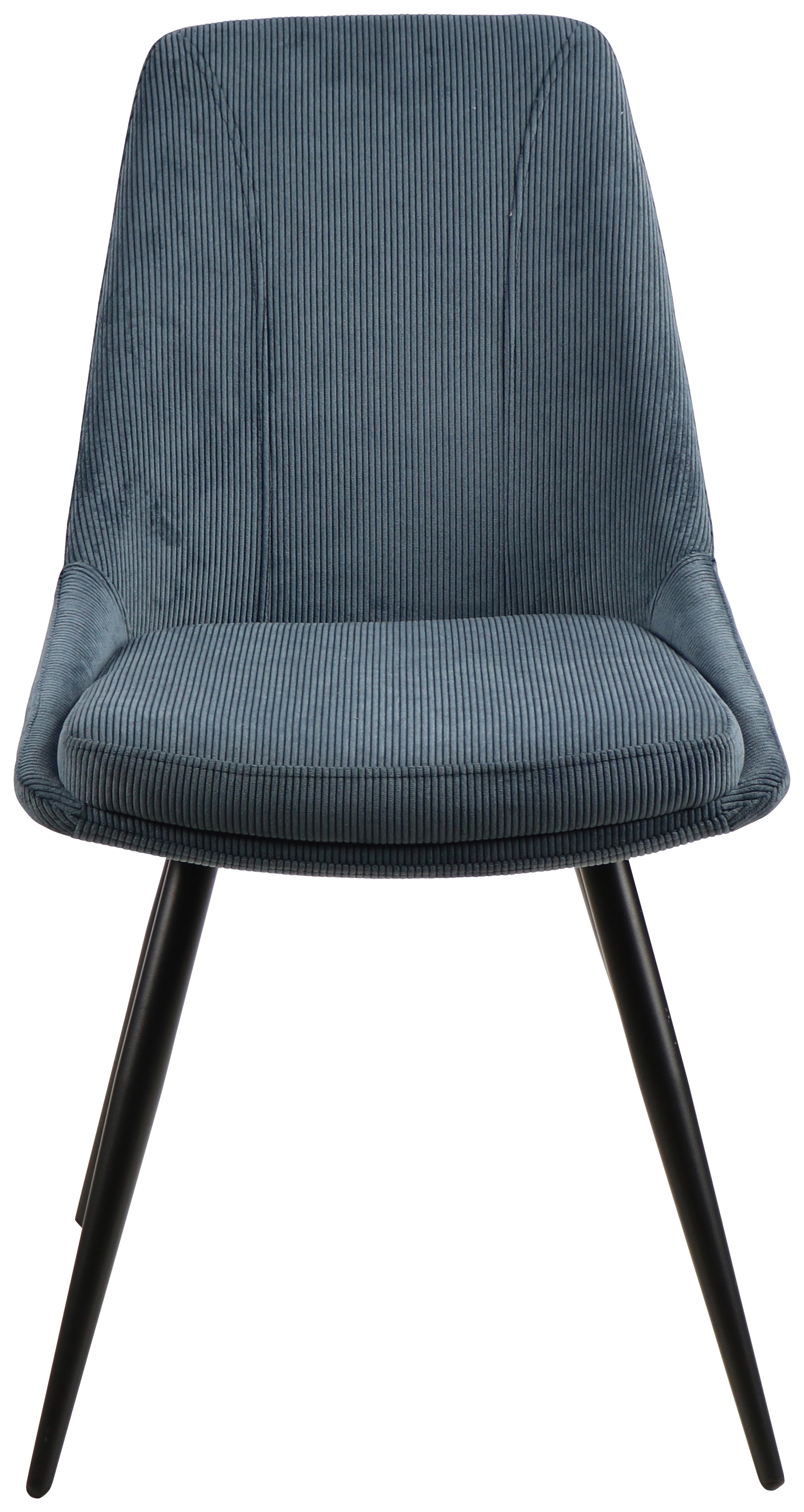 KRZESŁO CORINNA - niebieski/czarny, Modern, metal/drewno (49/88/59cm) - MID.YOU