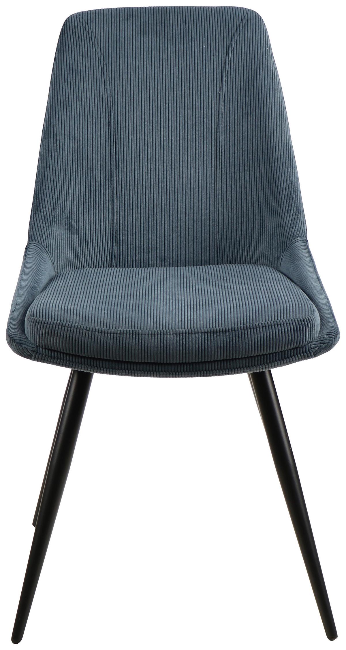 KRZESŁO CORINNA - niebieski/czarny, Modern, metal/drewno (49/88/59cm) - MID.YOU