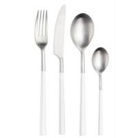 Jedilni Pribor Hive, 16-Delni - barve nerjavečega jekla/bela, Basics, kovina/umetna masa - Pintinox