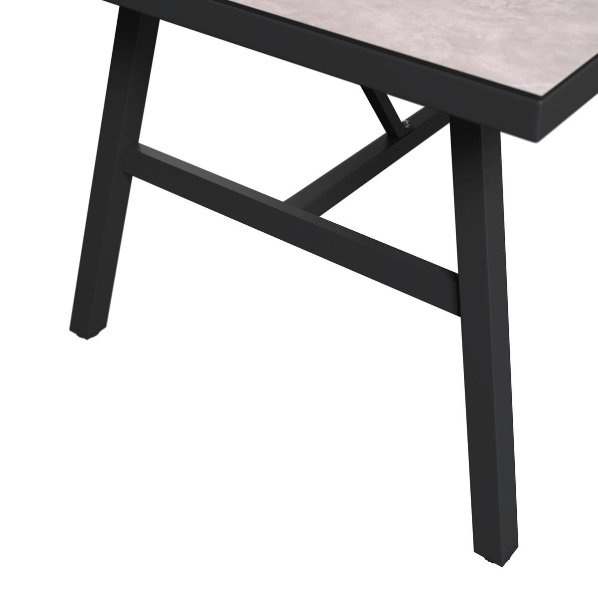 Loungegarnitur Anna Grau, 5-teilig - Dunkelgrau/Hellgrau, MODERN, Glas/Textil (135/68/80cm)