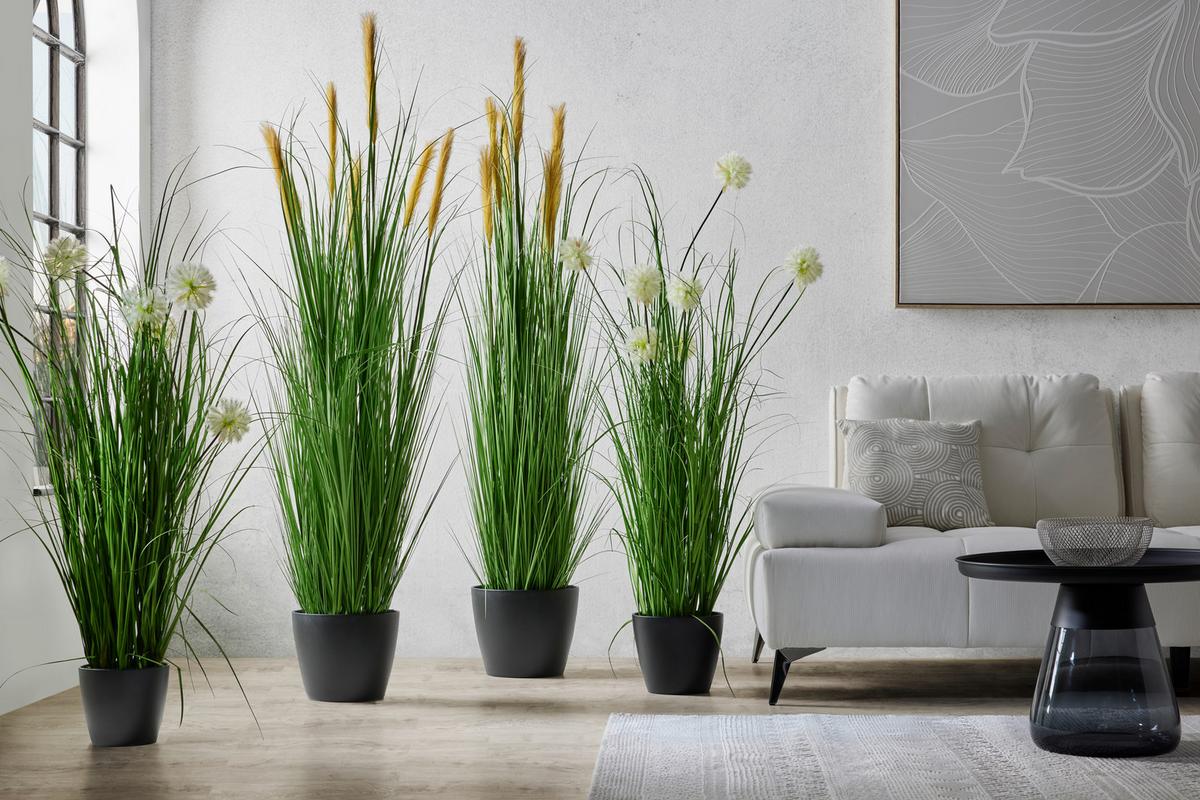 Plantă artificială GRASBUSCH I –JUB- - alb/verde, Natur, plastic (180cm) - Modern Living
