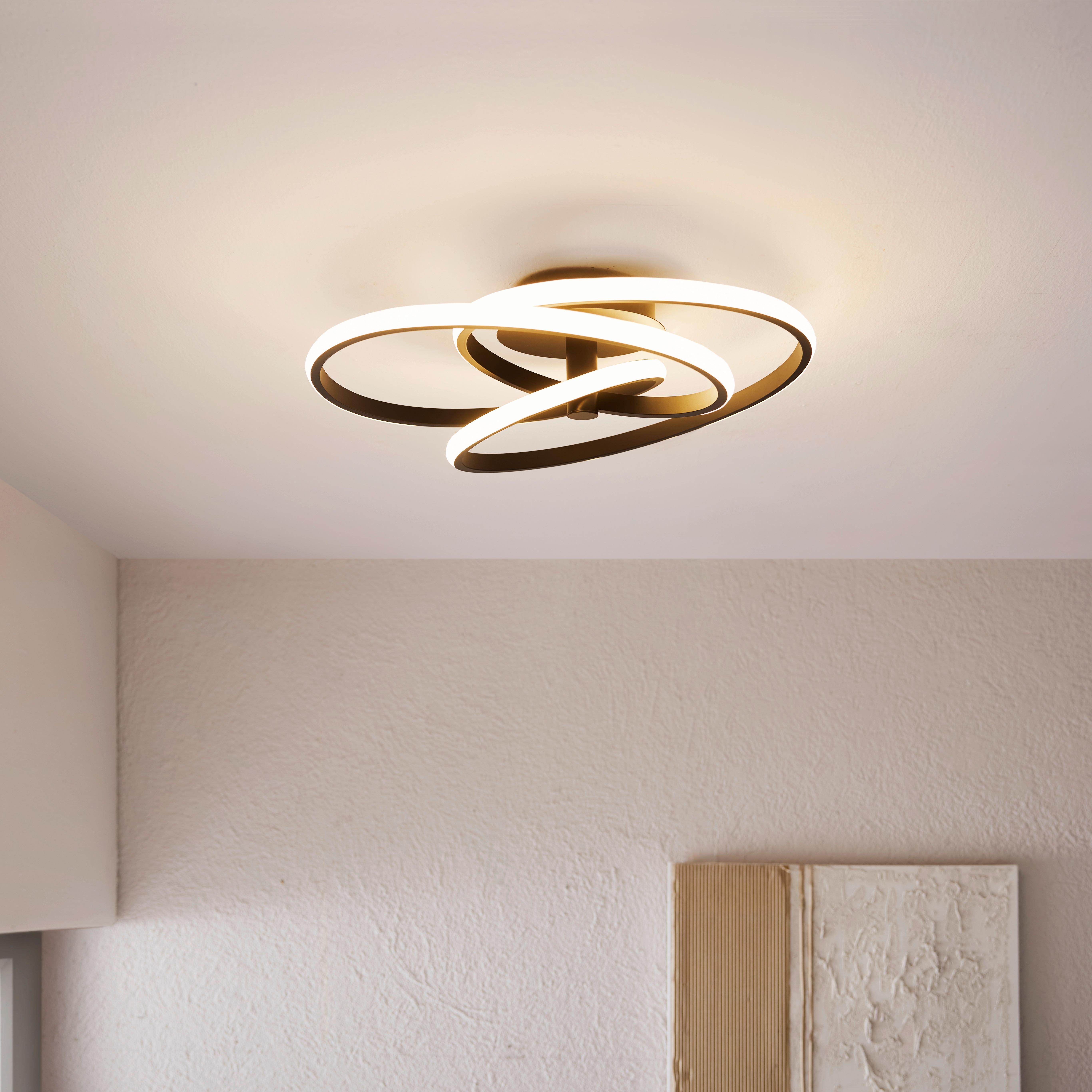 LED-Deckenleuchte Mofer max. 33 Watt - Schwarz, MODERN, Kunststoff/Metall (50/13cm) - Premium Living