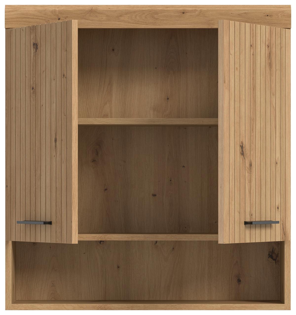 Hängeschrank Scout Eiche Artisan - Schwarz/Eiche Artisan, Trend, Holzwerkstoff/Kunststoff (74/79/24cm) - MID.YOU