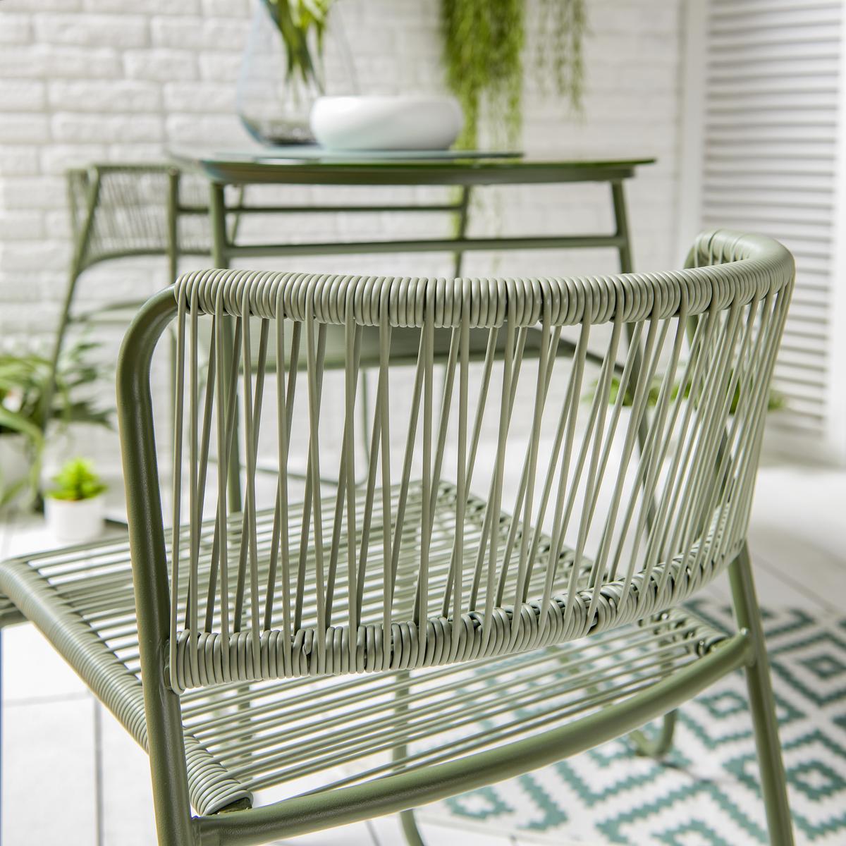 Balkonset Cristiano in Grün - Grün, Modern, Glas/Kunststoff (55/120/72cm) - Premium Living