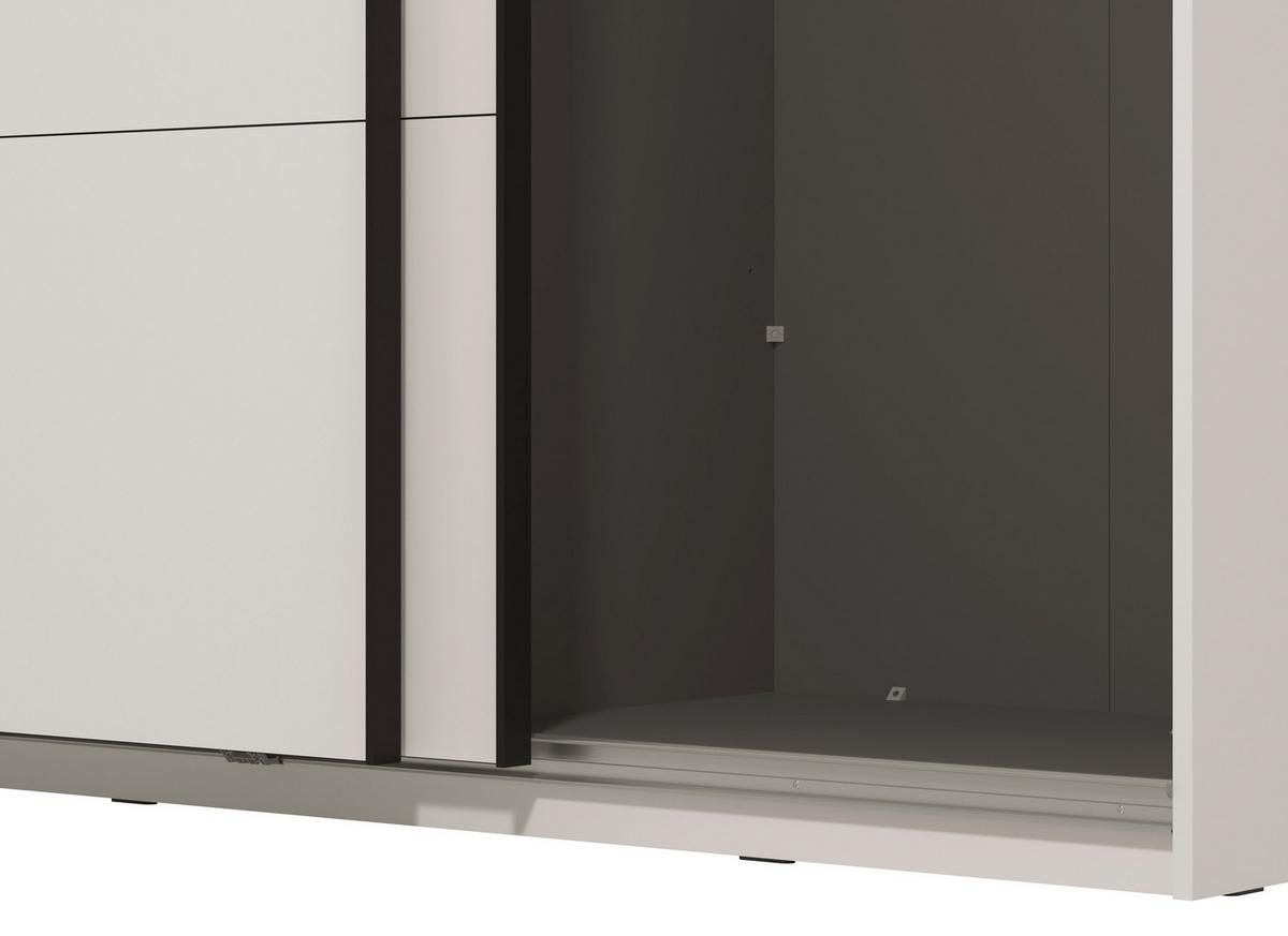 Schwebetürenschrank Gard 150 in Weiß - Schwarz/Weiß, KONVENTIONELL, Holzwerkstoff/Metall (146/217/61cm) - Mömax