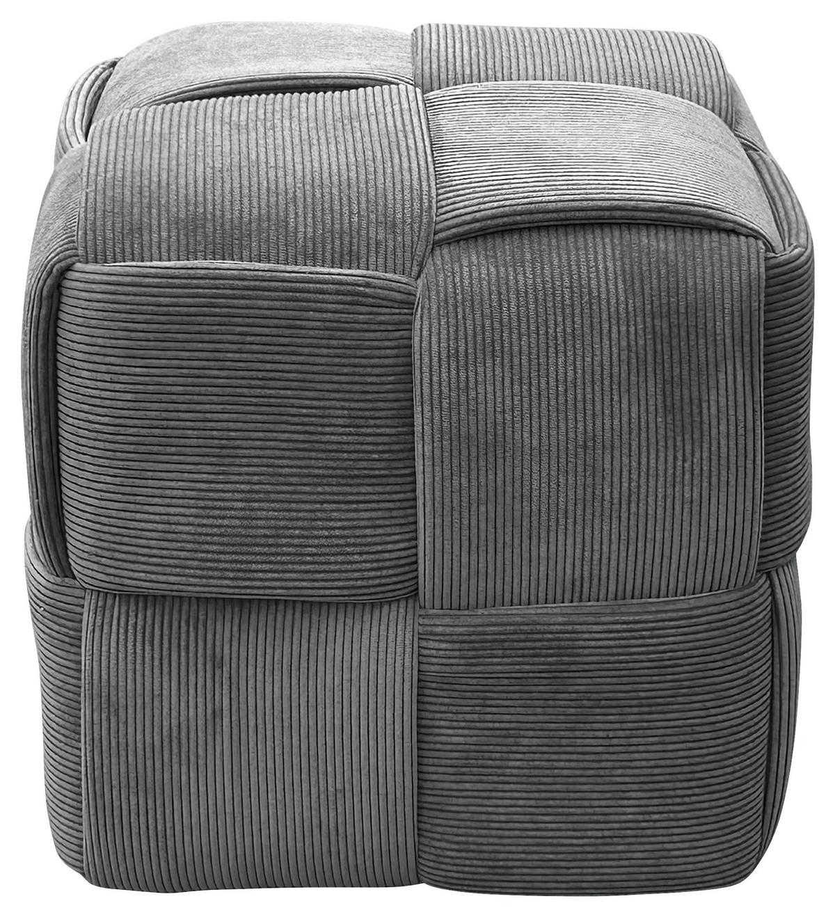 Pouf URBAN Grau, Cord - Grau, Design, Textil (40/41/40cm) - MID.YOU