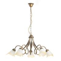 Kronleuchter Doppio Giro Bronzefarben max. 6 Watt - Bronzefarben, KONVENTIONELL, Glas/Metall (75/82cm)