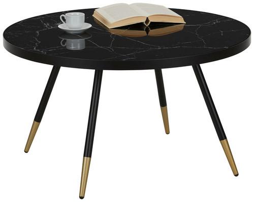 Măsuță de cafea ALAN - arămiu/auriu, Modern, sticlă/metal (80/80/45cm) - Modern Living