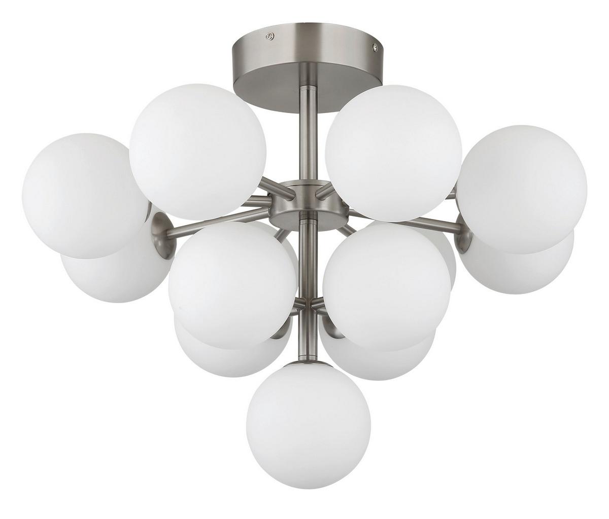 DECKENLEUCHTE 56143-13ND - Nickelfarben, Design, Glas/Metall (56/43cm) - Globo